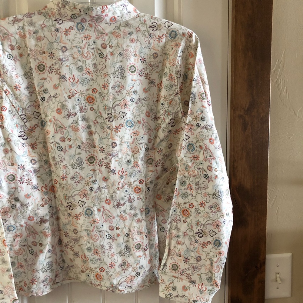C & B Light Weight One Button Jacket-Sz L-Cream/Tn - Picture 5 of 9